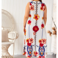 China Plus Size Casual Women Printing Long Dress Supplier